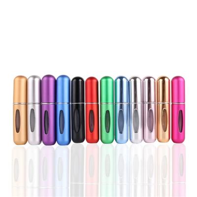 China Personal Care Mini Portable Refillable Aluminum Atomizer Bottle Cosmetic 5ml Refill Perfume Spray Bottle Container For Travel for sale