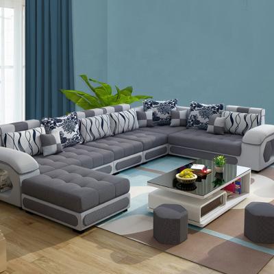 China Super Comfortable L Shape Fabric Furniture 12 Seaters Loveseats Corner Living Room Sofas Set for sale