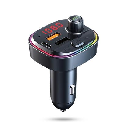 China With Blue Tooth FM Transmission C13 BT FM Transmitter Colors LED Backlit Car Radio Adapter Music Player Hands Free Car Charger for sale