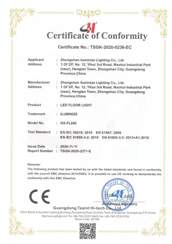 EMC - Zhongshan Iluminize Lighting Co., Ltd.