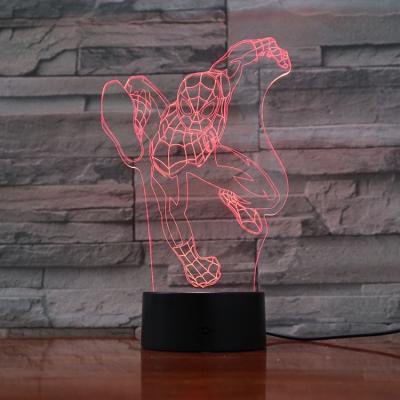 China Modern 3D Superheroes LED Night Light For Child 7 Colors Changing Remote Touch Sensor Desk Night Light for sale