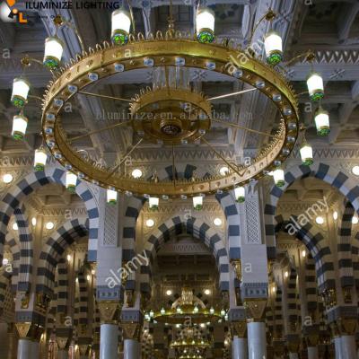 China Traditional made in China iluminize customization extra large mosque luxury golden chandelier inside masjid al nabawi for sale