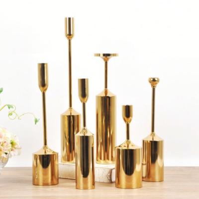 China Brass Candle Holders Wedding Nodic Wholesale Minimalist Tall Decorations Candlestick Metal for sale