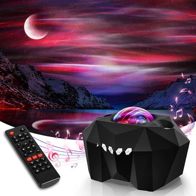 China 10 Colors Aurora Galaxy Projector Surf Moon Laser Flashing Starry Led Lamp Night Light Voice Control With Music Speaker for sale