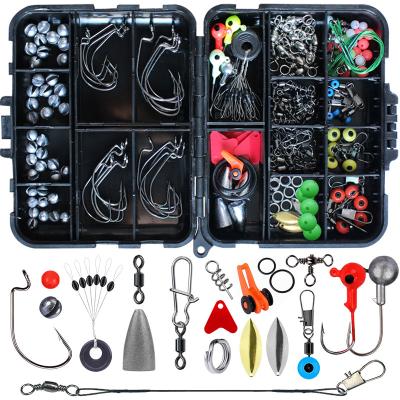 China Factory 191pc ABS Mixed Beads Sinker Weights Lure Hooks Sea Fish Tool Tackle Rock Fishing Accessories Box Kits for sale