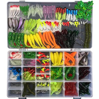 China ABS Amazon 301 PC Soft Fishing Lures Kit For Bass Baits Tackle Trout Salmon CrankBait Soft Plastic Worms Bait Combo FishingLures Kit for sale