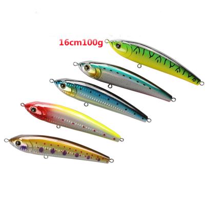 China ABS Wholesale 100g/16cm Long Pencil Bait Tank Pond Bait Topwater Walk-the-Dog Casting Action for sale