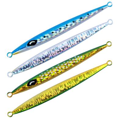 China 100g/130g/150g/180g flat lead fast sinking fishing builds lures vertical bait builder glow fishing lure lead metal jig for sale