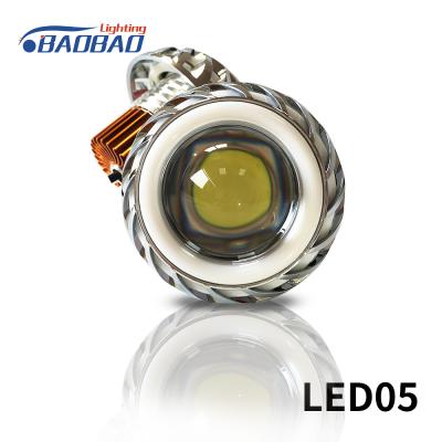 China LED05 Double angel eye without fan motorcycle led headlight projector lens for sale