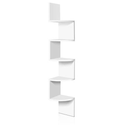 China Huaye 5 Tier Corner Wall Storage Shelf - White for sale