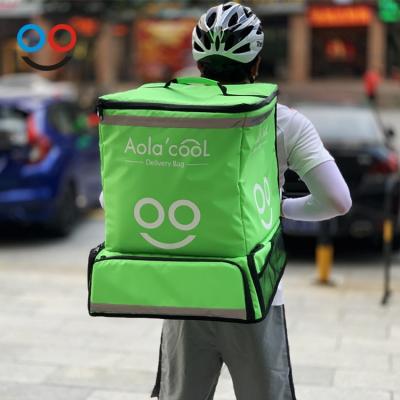 China Waterproof Custom Bike Food Delivery Bag Printed Large Insulated Motorcycle Backpack Grocery Tote Food Delivery Insulated Cooler Bag for sale