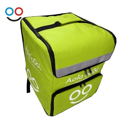 China Waterproof Wholesale Reusable Food Delivery Bag Backpack Fluorescent PVC Delivery Bags Portable Insulated Pizza Delivery Bag for sale