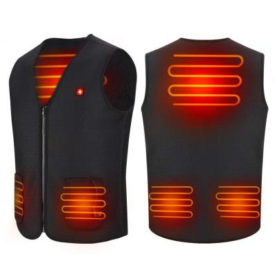 China 2020 Custom Winter Anti-wrinkle USB Heated Warm Vest Mens Far Infrared Heated Vest Safety Washable Oversized Vest USB Heated Softshell Jacket for sale