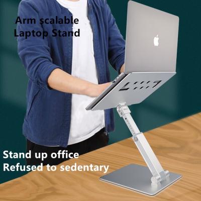 China 11-17inch Height Adjustable Angle Ergonomics Sit To Stand Laptop Stand Converter Aluminum Laptop Stand for sale