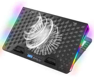 China 17-20inch RGB Laptop Cooler Cooler Pad for 17-20 inch Heavy Duty Notebook 1 Fan Cooler Pads, 2 USB Ports for sale