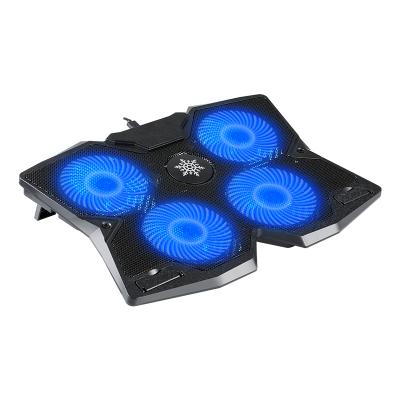 China With 4pcs Fans Soothe Ergonomic Fast Cooling Laptops Action Support 11 To 19 Inches Laptop Cooling Pad With 2 USB 4 Fans for sale