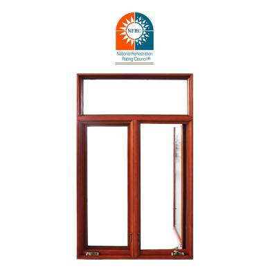 China Folding Screen America Brand Hardware Arch Top Timber Windows Frame Soundproof Aluminum Round Open Wood Aluminum Crank Windows for sale