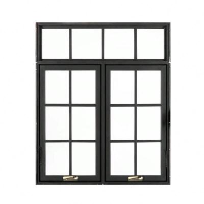 China Traditional Design China Luppiers Swing House Used Customized Color With Wooden Grille Frame Casement Window for sale