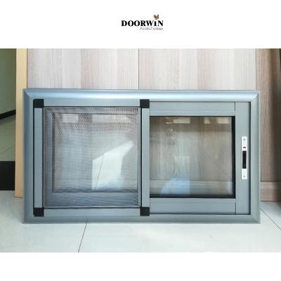 China Magnetic American Double Glazed Screen Style Simple Design New Aluminum Sliding Windows for sale