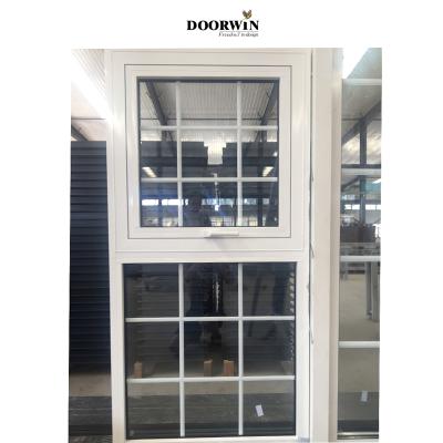 China Extreme High Performance Impact Resistance Screen Glass Window Double Folding Aluminum Awning Windows for sale