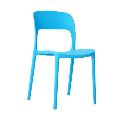 China Cheap Wholesale Affordable Stackable Blue Plastic Restaurant Dining Chairs for sale