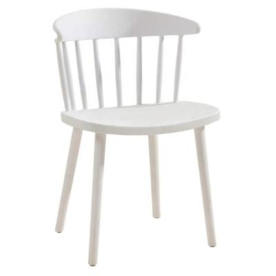 China Affordable Modern White Plastic Restaurant Dining Chair With Plastic Leg for sale