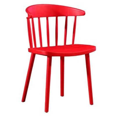 China Affordable Modern Red Plastic Restaurant Dining Chair With Plastic Leg for sale