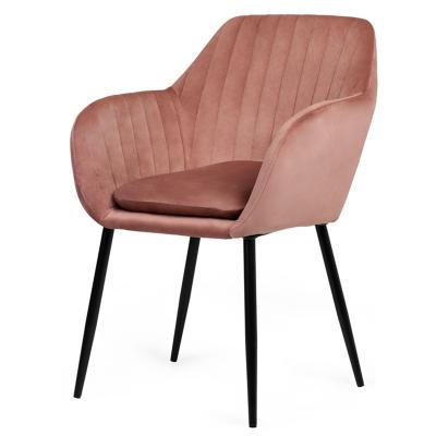 China Affordable Modern Hot Sale Pink Upholstered Dining Chairs With Cushion for sale