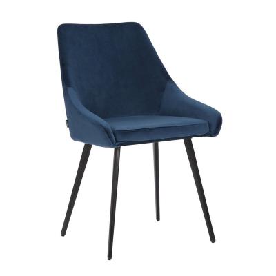 China Wholesale Affordable Modern Luxury Navy Blue Velvet Dining Chairs for sale