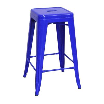 China Counter Height Contemporary Blue Rustic Metal Bar Stool for sale