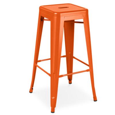 China Counter Height Contemporary Orange Rustic Metal Bar Stool for sale