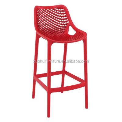 China Contemporary New Design Red Plastic Height Air Patio Bar Stool Counter for sale