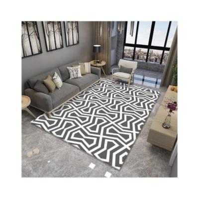 China Minimalist Classic Geometric Pattern Printing Decorative Floor Mats Large Living Room Carpet for sale