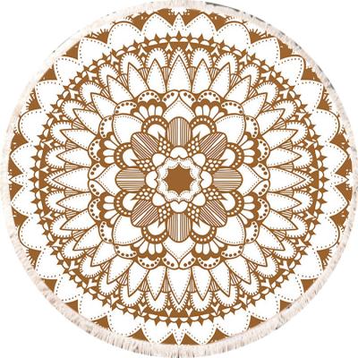 China Minimalist Colorful Round Printed 90cm Cotton Beach Decor Garden Weave Rugs For Home Bedroom for sale