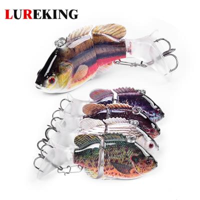 China Artificial Fishing Lure Multi-Joined 2 Section Swimbait With Soft Tail , Lure 6# Hard Bait for sale