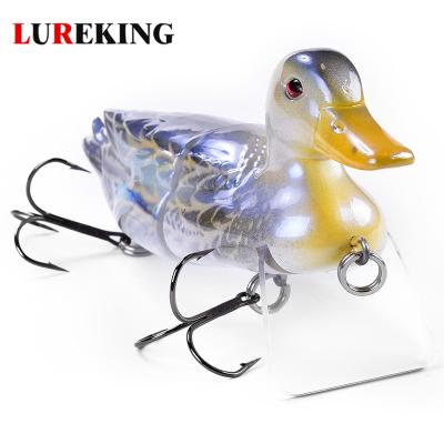 China Realistic Vivid Sections Plastic Duck Fishing Lure, ABS Lureking Artificial Hard Plastic Duck Bait 2 for sale