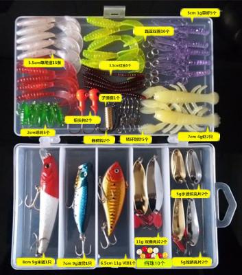 China Hard Bait 73PCS Metal Artificial Fishing Lure Kit Set Wobbler Minnow Popper Bait Fishing Lure Set 73pcs for sale