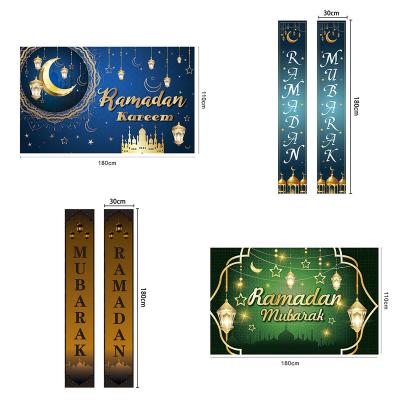 China Polyester Ramadan Party Decor Banner 2022 with Moon for Photoshoot Festival Indoor Outdoor Banner for Party Home Decor Ramadan Lantern for sale