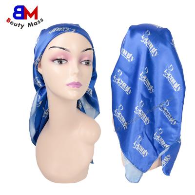 China 80*80cm Custom Square Head Satin Hijab Women Scarf Logo Printed Luxury Hair Satin Silk Scarf for sale