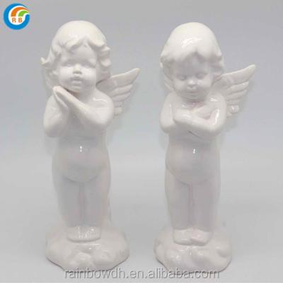 China Europe Beautiful Small Luster White Ceramic Porcelain Angel Boys Nude Models for sale