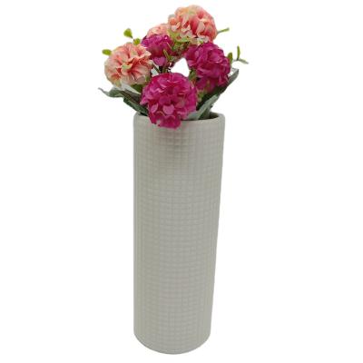 China Decorative Circular Ceramic Flower Vase 2021 New Eco-friendly Ceramic Vase Design For Modern Living Room Decoration Vase Table Flower Vase White Table Top for sale