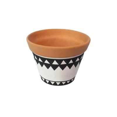 China Modern Terracotta Colored Drawing Flower Pot , Planter Pot for sale