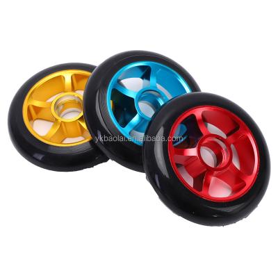 China Kick Scooters Stop Scooter Pro Wheels 100mm / 110mm Aluminum Core 120mm Wheels for sale