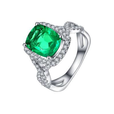 China Fashion Emerald Rings China Directly Manufacturer Drop Shipping Service Supplier 925 Emerald Women Rings Created Sterling Silver Green Gemstone Emerald Women Rings for sale