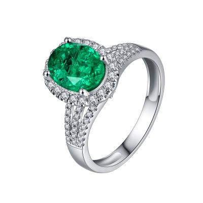 China Emerald Rings New Products Fashionable Engagement Wedding 925 Solid CZ Green Female Solid Sterling Silver Rings Party Jewelry Good Quality Band for sale