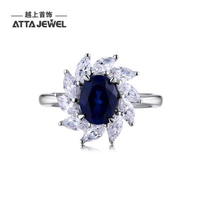 China Wholesale Silver Rings 925 Sterling Silver Tanzanite CZ Zircon Ring for sale