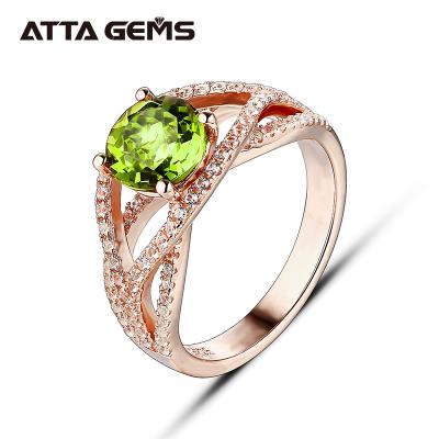 China Orange Rose Gold Color Change ATTA GEMS Diaspore Gemstone Engagement Rings For Women 925 Sterling Silver Color Change Zultanite For Party for sale