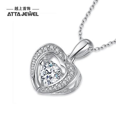 China Fashionable Polish Silver Pendant Jewelry 925 Sterling Silver Girl Gemstone Pendant High Fork for sale