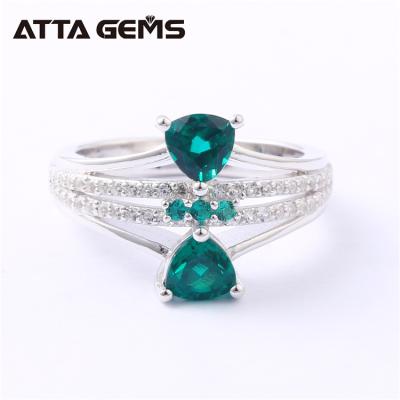 China Elegant/High End/Romantic Lab Created 925 Sterling Silver Ring With Synthetic Green Price, Synthetic Green Rings for sale