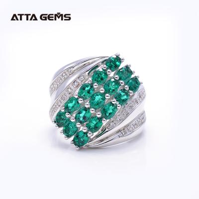 China Green Stone Ring Cut 925 Sterling Silver Jewelry Green Stone Ring Elegant/High-end/Romantic Perfect Green Stone Ring for sale